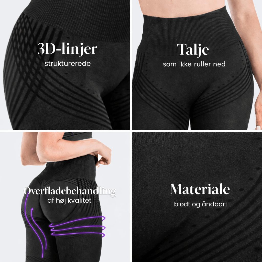 Get Svelt 3D-leggings – strukturerede linjer, talje og åndbart materiale